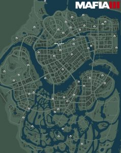 Карта с расположением журналов Плэйбой в Mafia 3