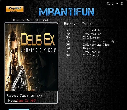 mrantifun deus ex mankind divided trainer latest version