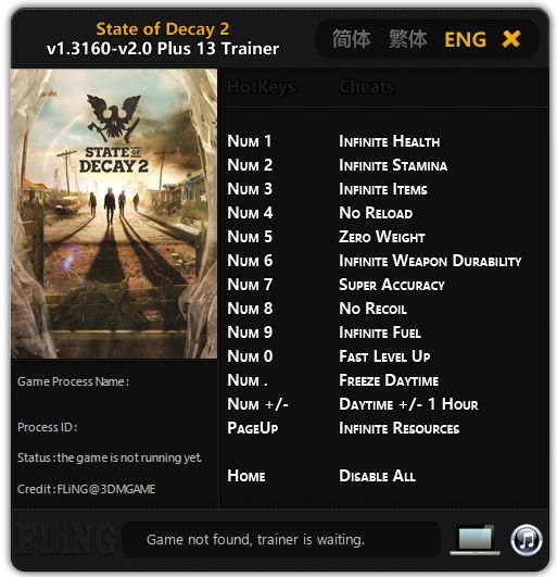 State Of Decay 2 Trainer (+24) [Ver 1.3273.8.2] [Update 29.09.2018