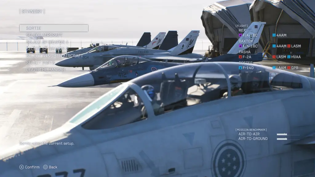 Истребители на авиабазе в Ace Combat 8