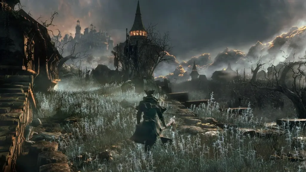 Охотник на кладбище в Bloodborne — другой официальный скриншот оригинальной игры