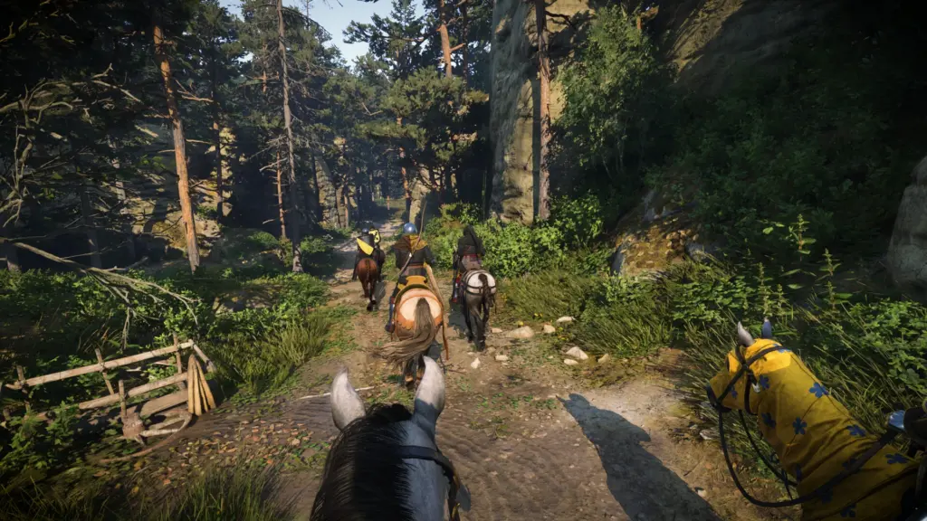 Поездка верхом по лесной дороге в Kingdom Come: Deliverance II