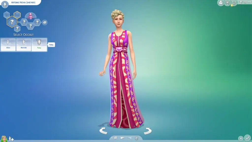 Sims 4 Create-a-Sim Okkult Fee Option