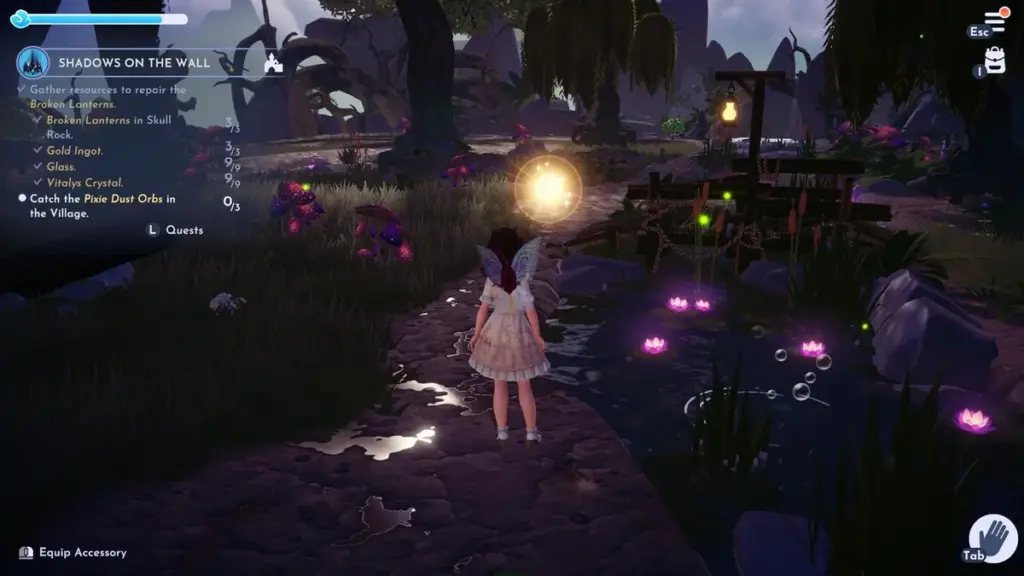 Feenstaubkugeln an drei verschiedenen Orten in Disney Dreamlight Valley