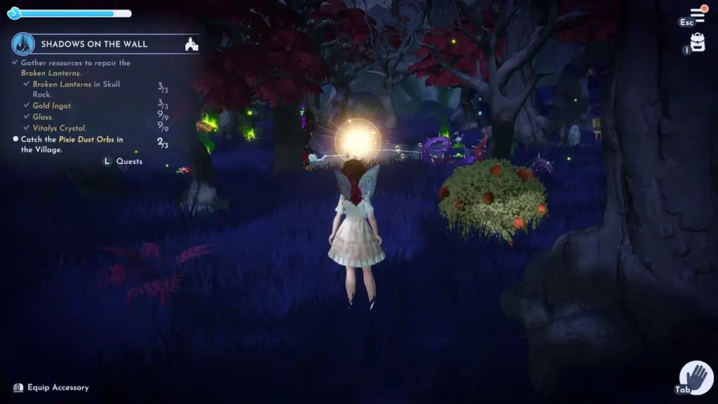 Feenstaubkugeln an drei verschiedenen Orten in Disney Dreamlight Valley