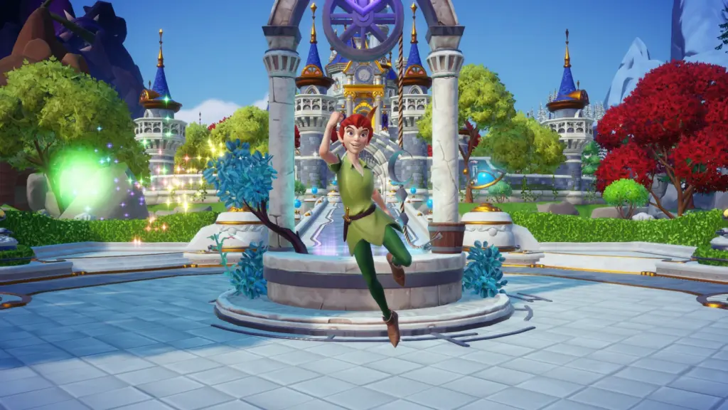 Disney Dreamlight Valley Peter Pan vor dem Traumschloss