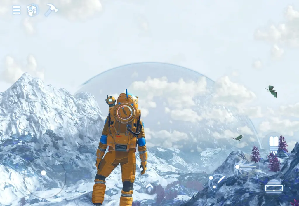 Offizieller Screenshot von No Man’s Sky auf dem iPhone mit Touchsteuerung