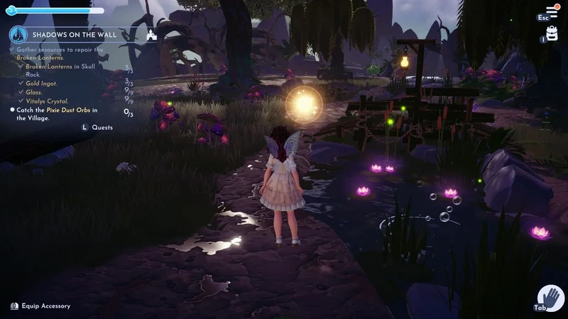 Feenstaubkugeln an drei verschiedenen Orten in Disney Dreamlight Valley
