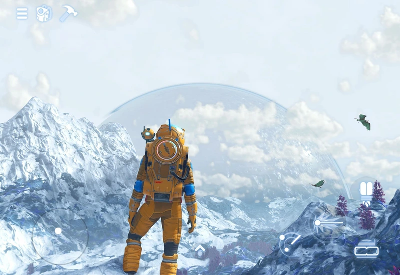Offizieller Screenshot von No Man’s Sky auf dem iPhone mit Touchsteuerung
