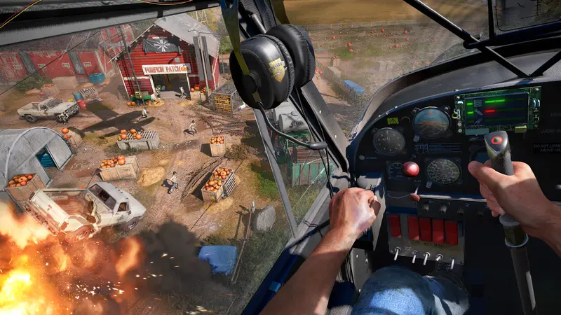 Far Cry 5: Управление самолётом над поселением