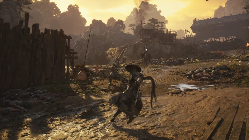 Kampf auf einer Brücke im Sonnenuntergang in Phantom Blade Zero