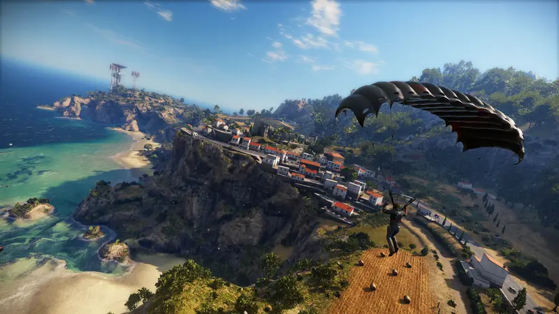 Just Cause 3: Полёт над островом на парашюте