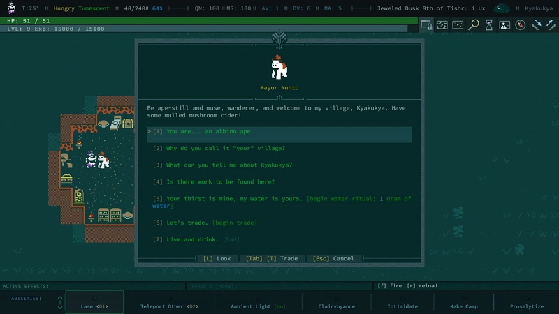 Caves of Qud: Диалог с жителем поселения — Caves of Qud