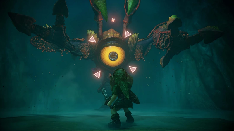 The Legend of Zelda: Ocarina of Time: Линк сражается с одноглазым чудовищем