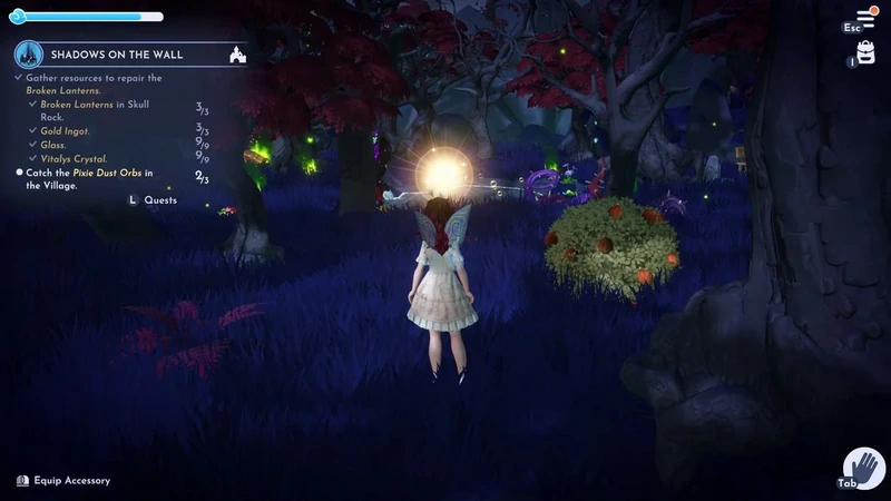 Feenstaubkugeln an drei verschiedenen Orten in Disney Dreamlight Valley