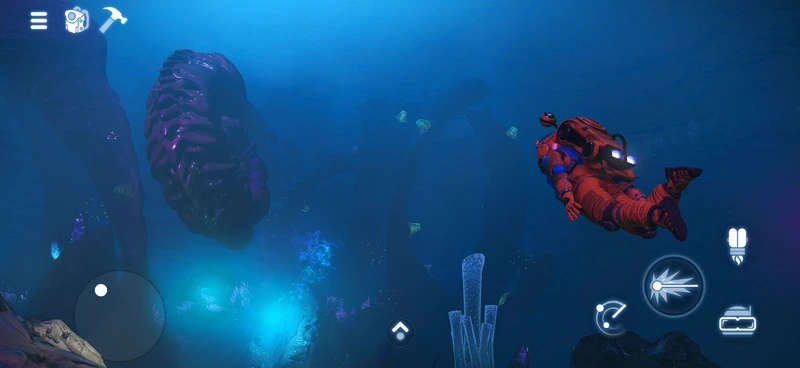 Offizieller Screenshot von No Man’s Sky auf dem iPhone mit Touchsteuerung