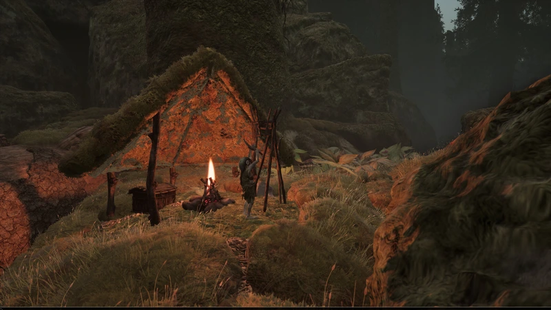 Trollheim: Gnomes: Лесное жилище у костра в Trollheim: Gnomes