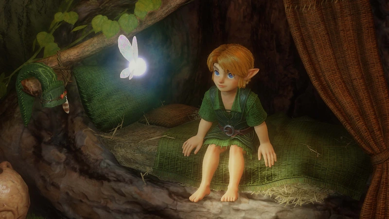 The Legend of Zelda: Ocarina of Time: Линк и фея у входа в лесное жилище
