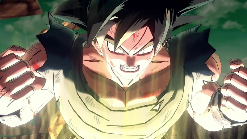 Dragon Ball Xenoverse 2: Воин с чёрными волосами в боевой сцене в Dragon Ball Xenoverse 2
