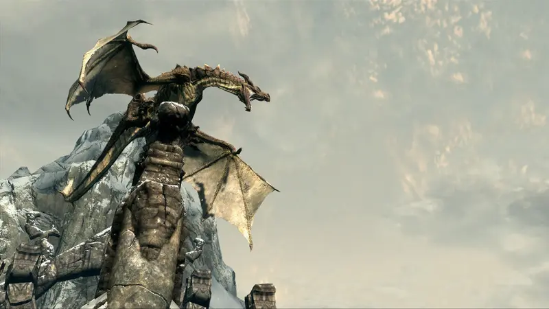 The Elder Scrolls V: Skyrim: Дракон на скале