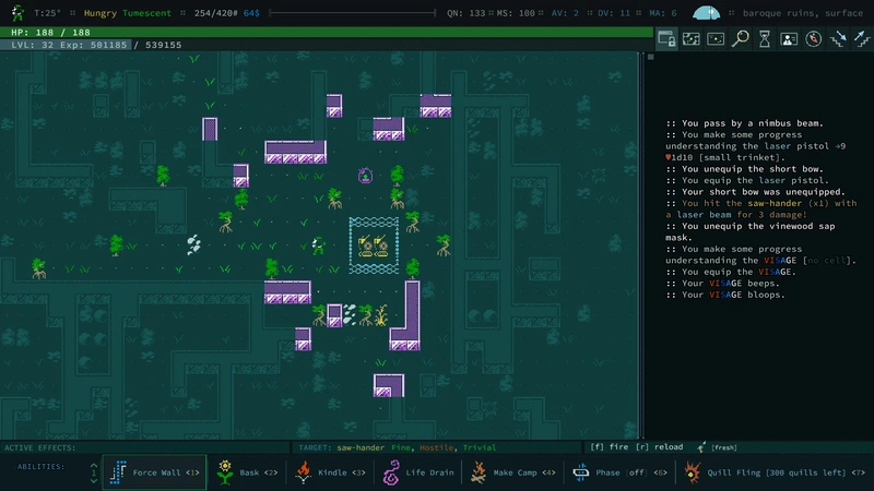 Caves of Qud: Исследование руин с журналом действий — Caves of Qud