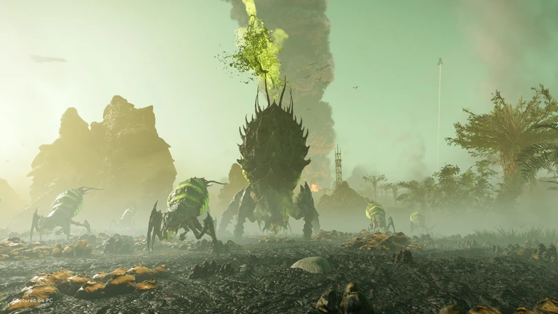 Helldivers 2: Отряд атакует крупных насекомоподобных противников