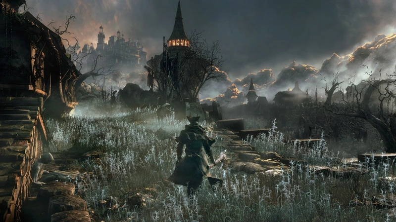 Охотник на кладбище в Bloodborne — другой официальный скриншот оригинальной игры