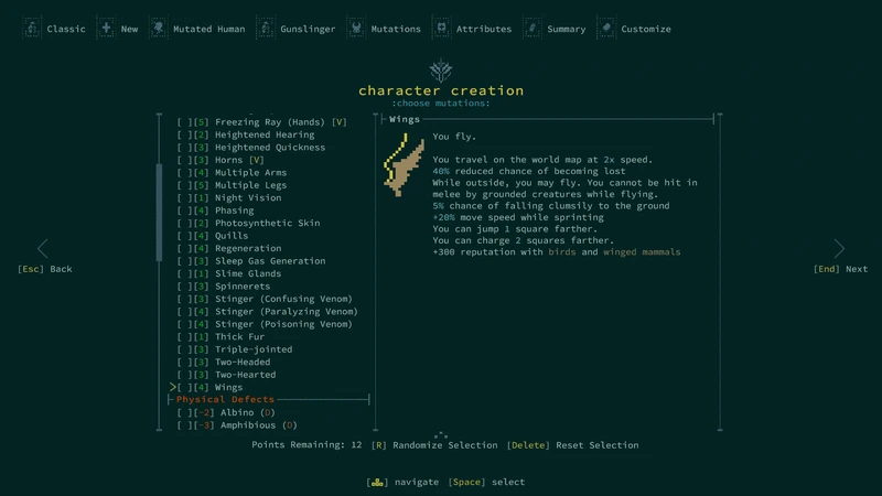 Caves of Qud: Выбор физических мутаций — Caves of Qud