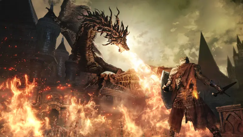 Dark Souls III: Дракон дышит огнём
