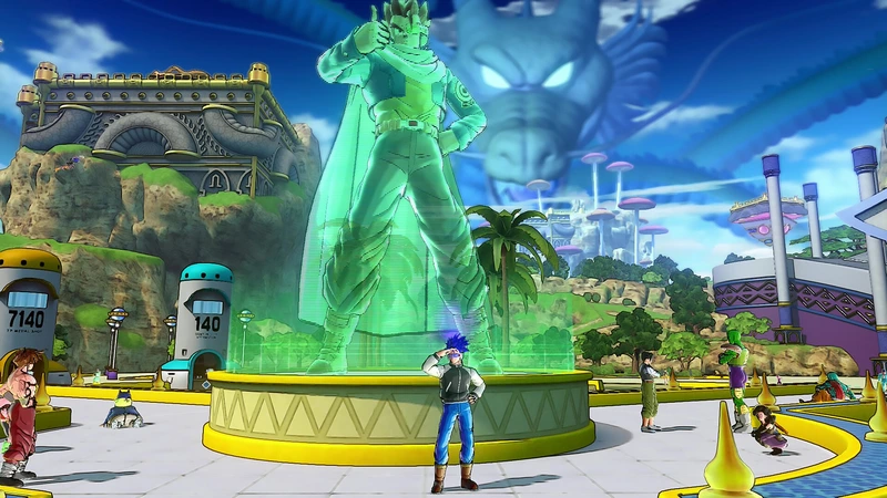 Dragon Ball Xenoverse 2: Патрульный времени у статуи в Контон-Сити в Dragon Ball Xenoverse 2