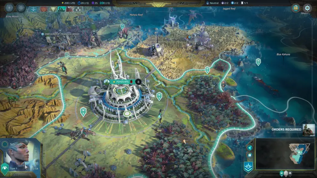 Age of Wonders: Planetfall: Карта с границами владений