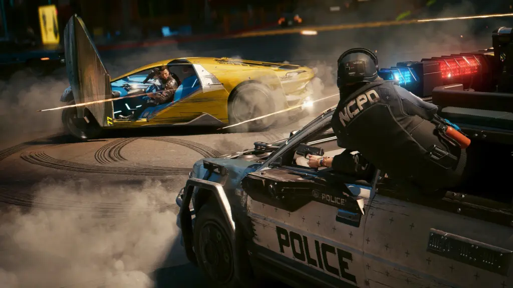 Cyberpunk 2077: Перестрелка с полицией