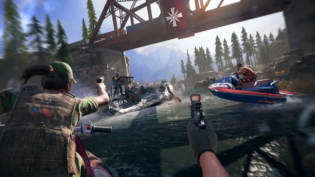 Far Cry 5: Стрельба с воды возле моста