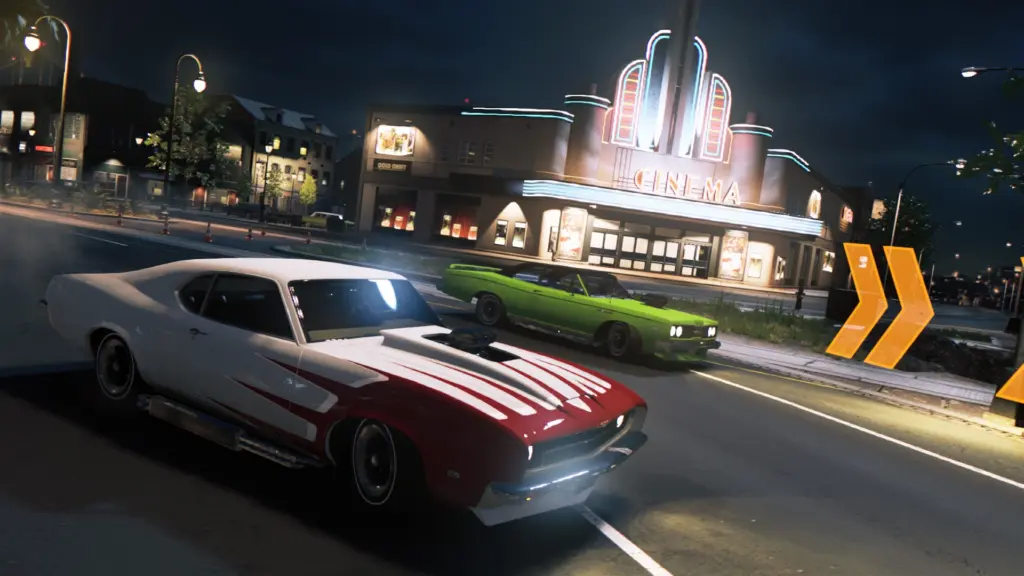 Mafia III: Автомобиль у освещённого кинотеатра