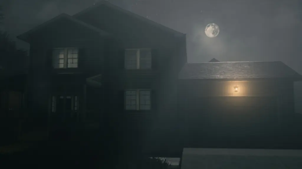 Escape the Backrooms: Ночная улица с тёмными домами в Escape the Backrooms
