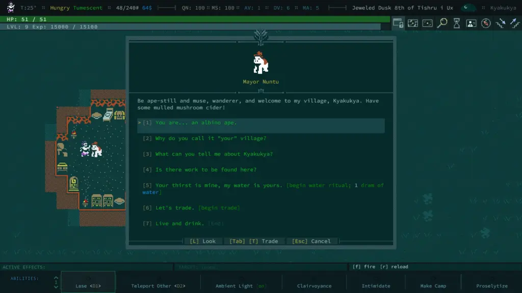 Caves of Qud: Диалог с жителем поселения — Caves of Qud