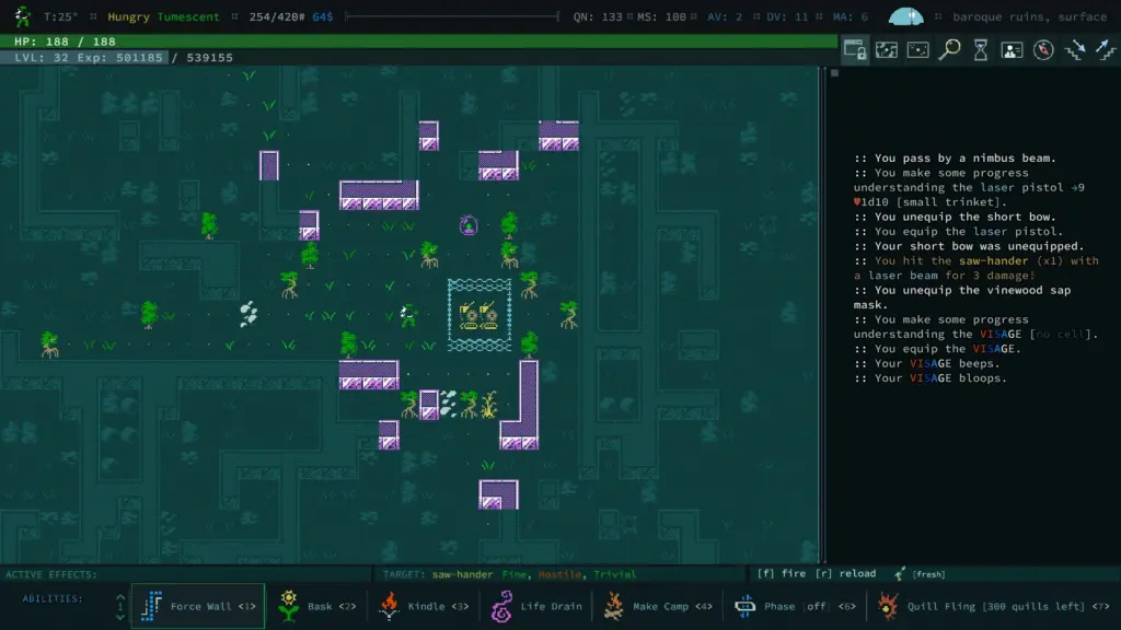 Caves of Qud: Исследование руин с журналом действий — Caves of Qud