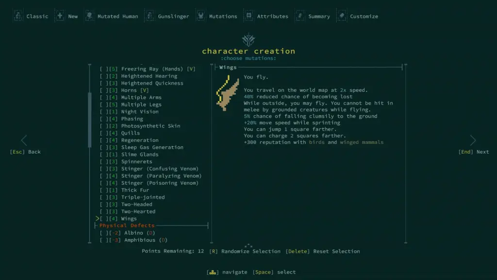 Caves of Qud: Выбор физических мутаций — Caves of Qud