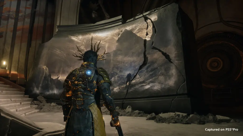 Saros: Сюжетное видение на стене в Saros