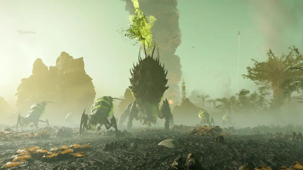 Helldivers 2: Отряд атакует крупных насекомоподобных противников