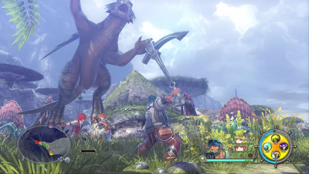 Ys VIII: Lacrimosa of DANA: Сражение отряда с огромным существом среди деревьев в Ys VIII