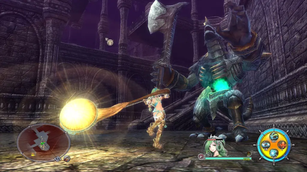 Ys VIII: Lacrimosa of DANA: Бой в каменном зале с большим противником в Ys VIII