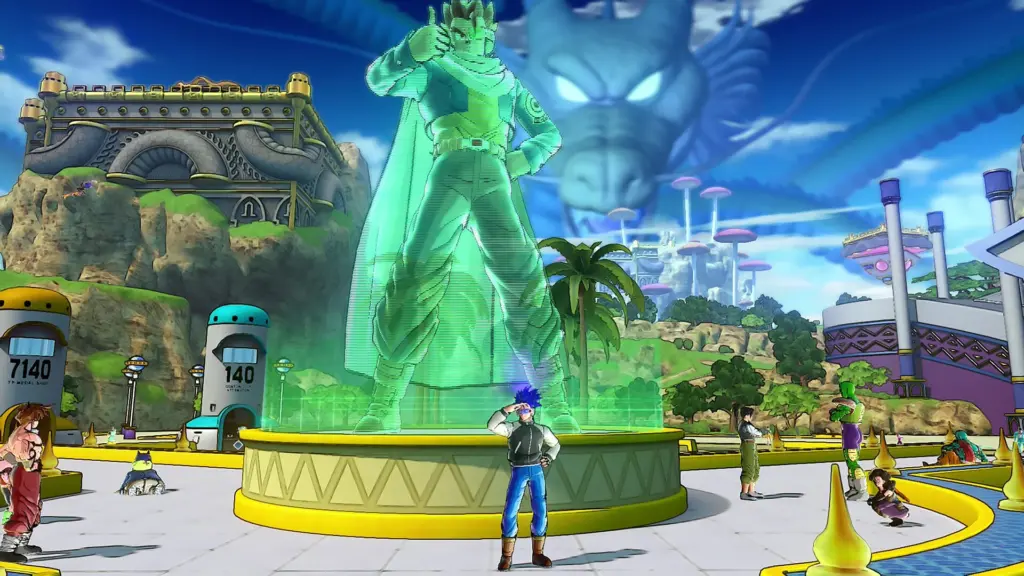 Dragon Ball Xenoverse 2: Патрульный времени у статуи в Контон-Сити в Dragon Ball Xenoverse 2