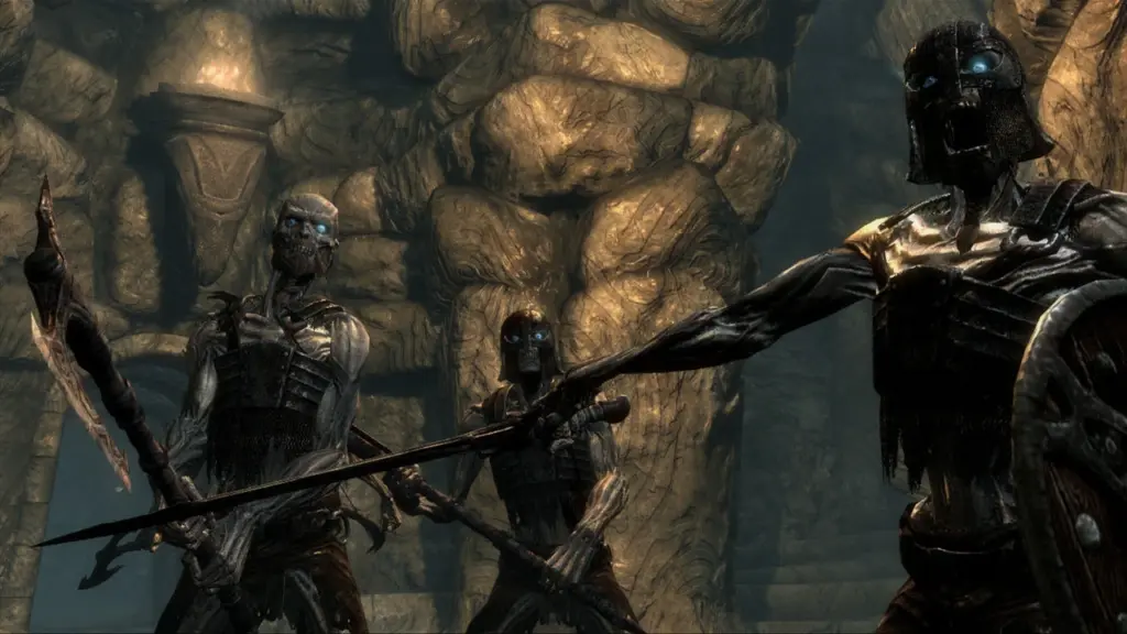 The Elder Scrolls V: Skyrim: Вооружённые противники в подземелье