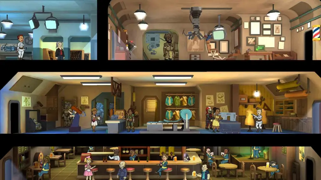 Fallout Shelter: Комнаты подземного убежища